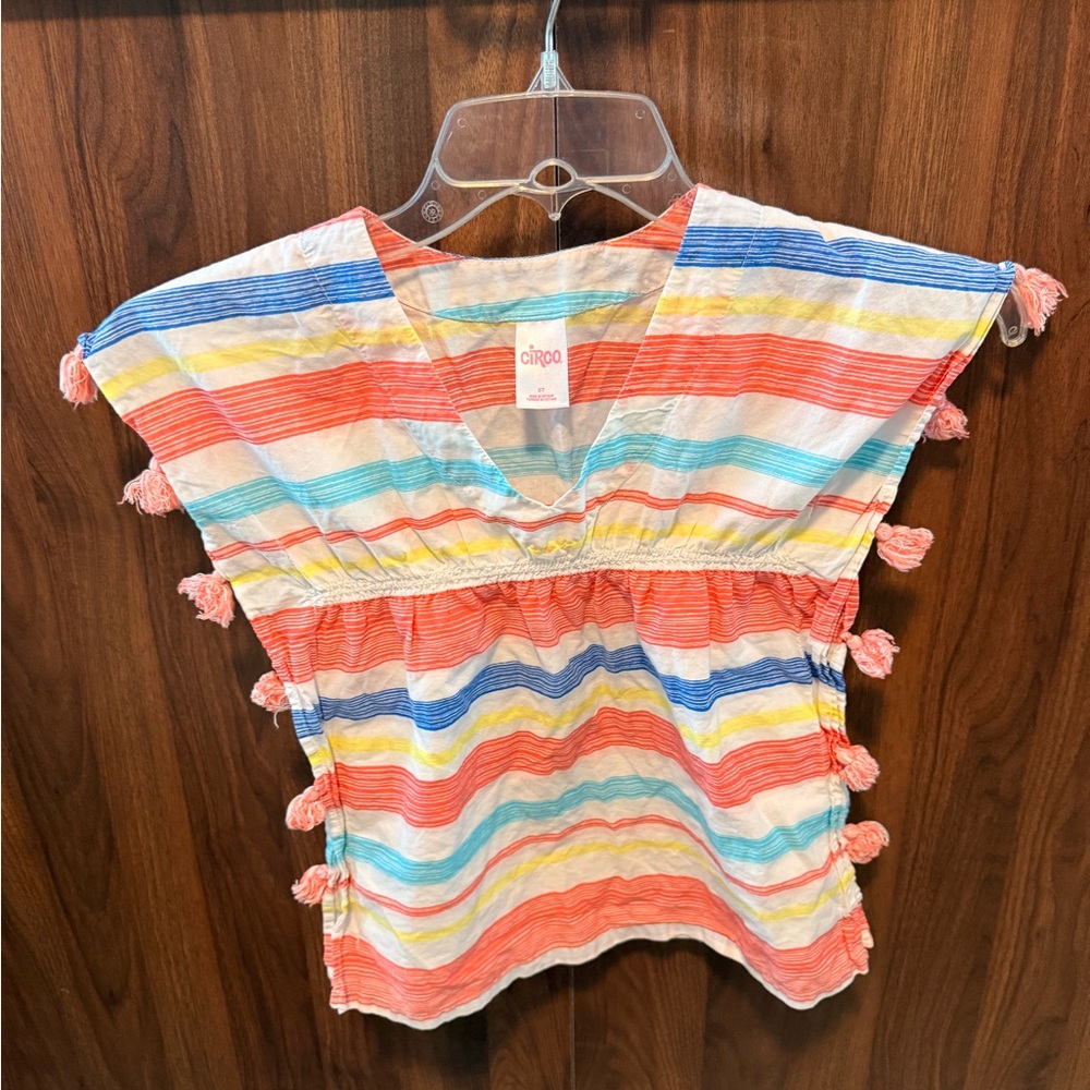 Circo Multicolor Striped Girl’s Swim Cover-Up, Size 5T
